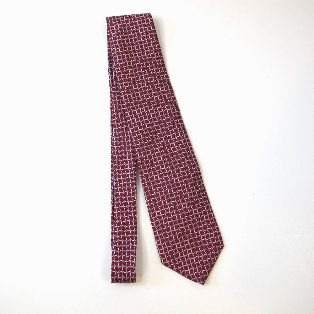 Brooks Brothers 346 Men's Silk Tie Red Geometric Print Necktie Made‎ in USA